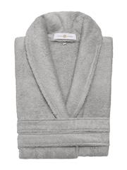 Casa Lusso Silver Cloud Charm Hotel Micro Modal and Turkish Cotton Shawl Collar Bathrobe - Image 3 of 5