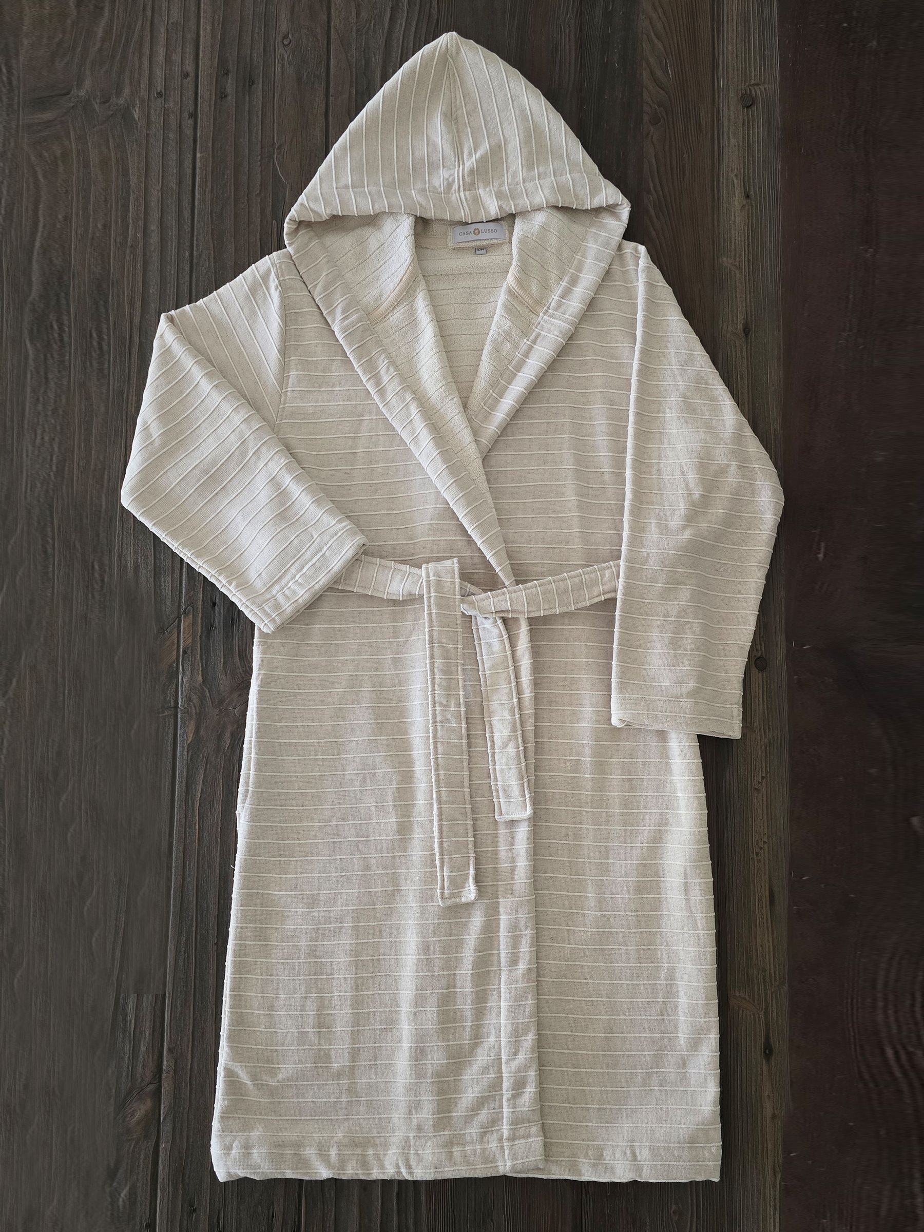 Buy Casa Lusso Sandshell Supine Linen and Turkish Cotton Hooded
