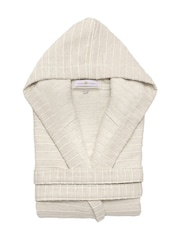 Casa Lusso Sandshell Supine Linen and Turkish Cotton Hooded Bathrobe - Image 5 of 5