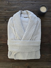 Casa Lusso Moonbeam Colourful Chappy Turkish Cotton Shawl Collar Bathrobe - Image 1 of 5