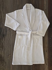 Casa Lusso Moonbeam Colourful Chappy Turkish Cotton Shawl Collar Bathrobe - Image 4 of 5