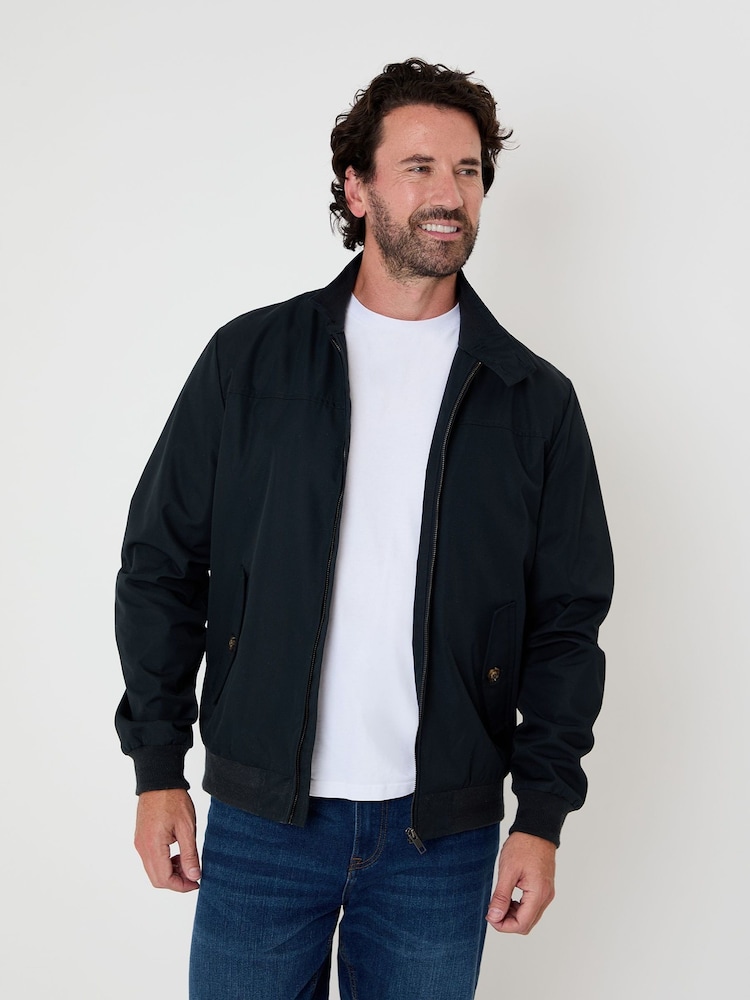 أزرق - سترة بخيوط نسيج متعاكسة بياقة قمعية ومقاومة للماء من Saltwell - Image 1 of 6