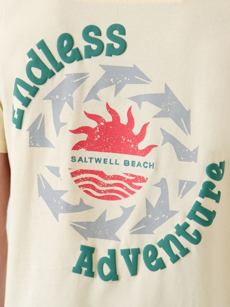 Saltwell Yellow Endless Adventure Print Cotton T-Shirt - Image 6 of 6