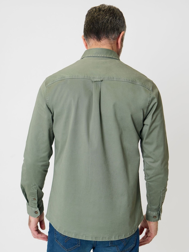 グリーン - Saltwell リネンコットン混 長袖シャツ - 画像 2 / 4