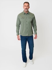 グリーン - Saltwell リネンコットン混 長袖シャツ - 画像 3 / 4