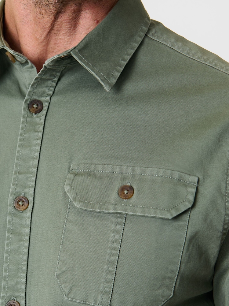 グリーン - Saltwell リネンコットン混 長袖シャツ - 画像 4 / 4