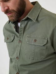 Saltwell Green Solid Dyed Heavy Enzyme Wash Shacket - Image 5 of 6