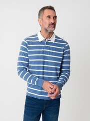 Saltwell Stripe Cotton Long Sleeve Polo Shirt - Image 1 of 4