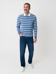 Saltwell Stripe Cotton Long Sleeve Polo Shirt - Image 3 of 4