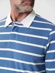 Saltwell Stripe Cotton Long Sleeve Polo Shirt - Image 4 of 4