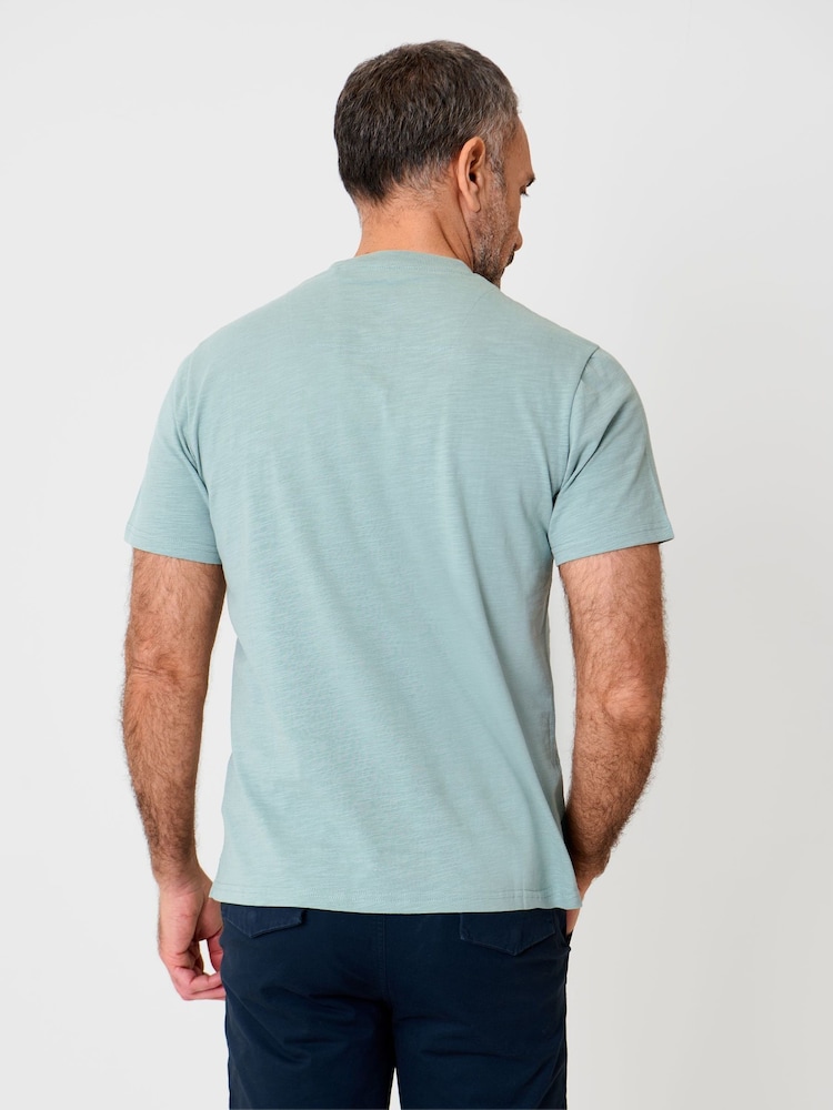 Saltwell Mint Peached Cotton Grandad T-Shirt - Image 2 of 4