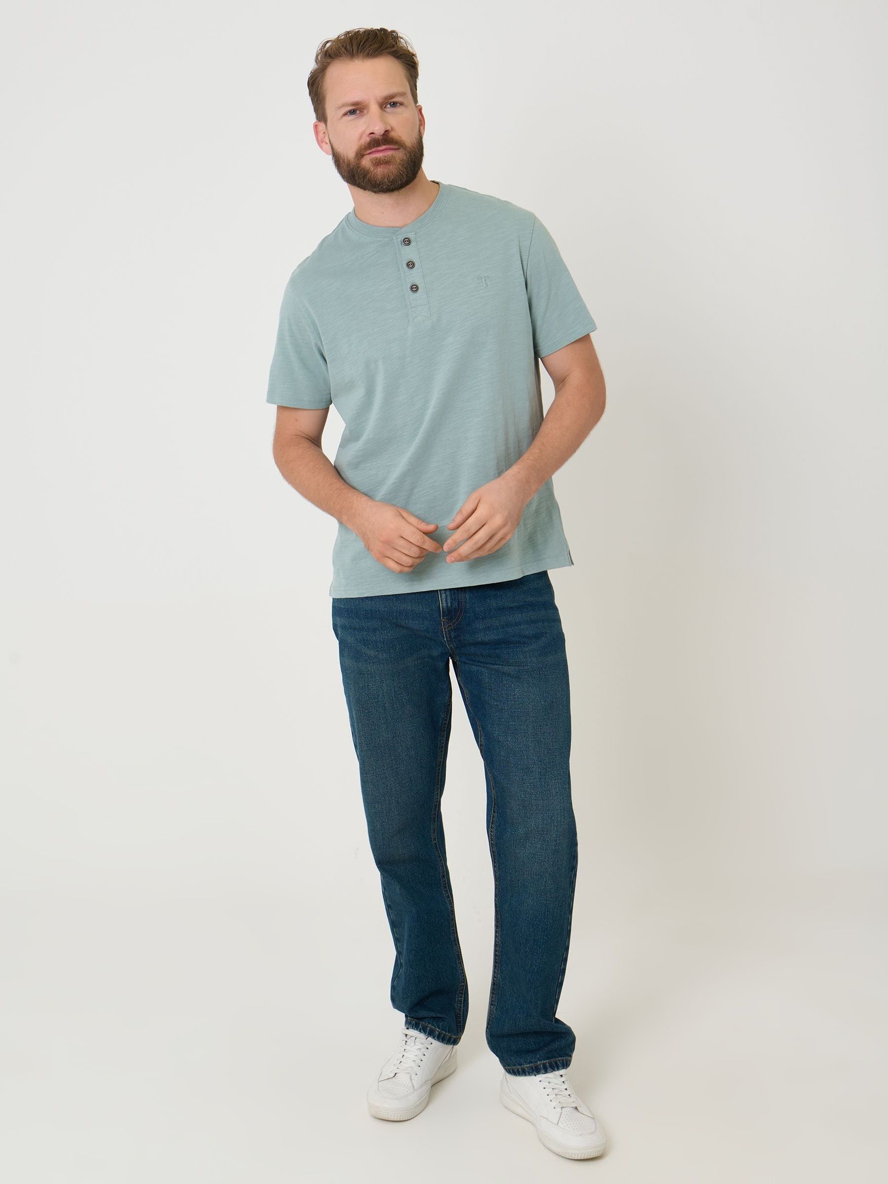 Buy Saltwell Mint Peached Cotton Grandad T-Shirt from the Next UK ...