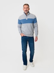 Saltwell Chest Stripe Quarter Zip Sweatshirt - Image 3 of 4
