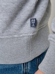 Saltwell Grey Chest Stripe Quarter Zip Sweatshirt - Image 5 of 5