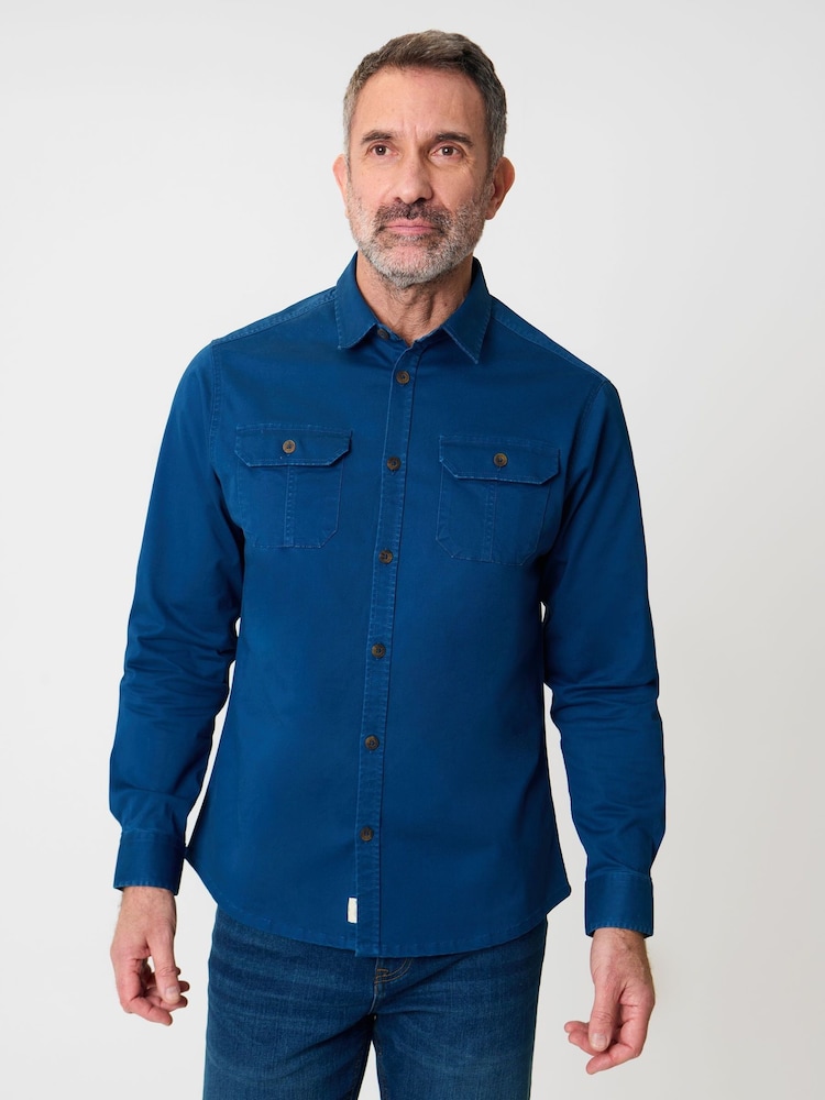 ブルー - Saltwell リネンコットン混 長袖シャツ - 画像 1 / 4