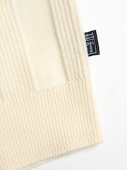 Saltwell Cream Ribbed Short Sleeve Cotton Polo Shirt - Image 8 of 9