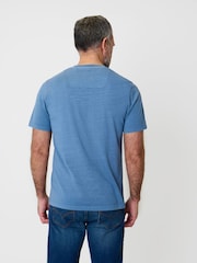 Saltwell Blue Garment Dye Cotton Jersey Crew Neck T-Shirt - Image 2 of 4