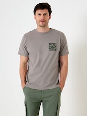 Saltwell Grey Tropical Vibes Print Cotton T-Shirt - Image 2 of 5