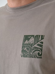 Saltwell Grey Tropical Vibes Print Cotton T-Shirt - Image 4 of 5