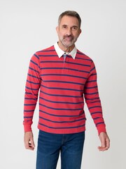 Saltwell Stripe Cotton Long Sleeve Polo Shirt - Image 1 of 4