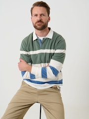 Saltwell Langarm-Poloshirt aus Baumwolle mit Streifen - Bild 6 von 6