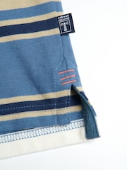 Saltwell Blue Stripe Cotton Short Sleeve Polo Shirt - Image 6 of 7