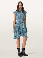 AllSaints Blue Fleur Dress - Image 1 of 6