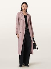 AllSaints Pink Lizie Trench Coat - Image 1 of 8