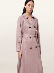AllSaints Pink Lizie Trench Coat - Image 5 of 8
