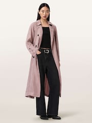 AllSaints Pink Lizie Trench Coat - Image 7 of 8
