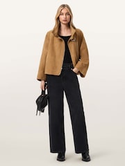 AllSaints Brown Rhodes Suede Jacket - Image 5 of 6