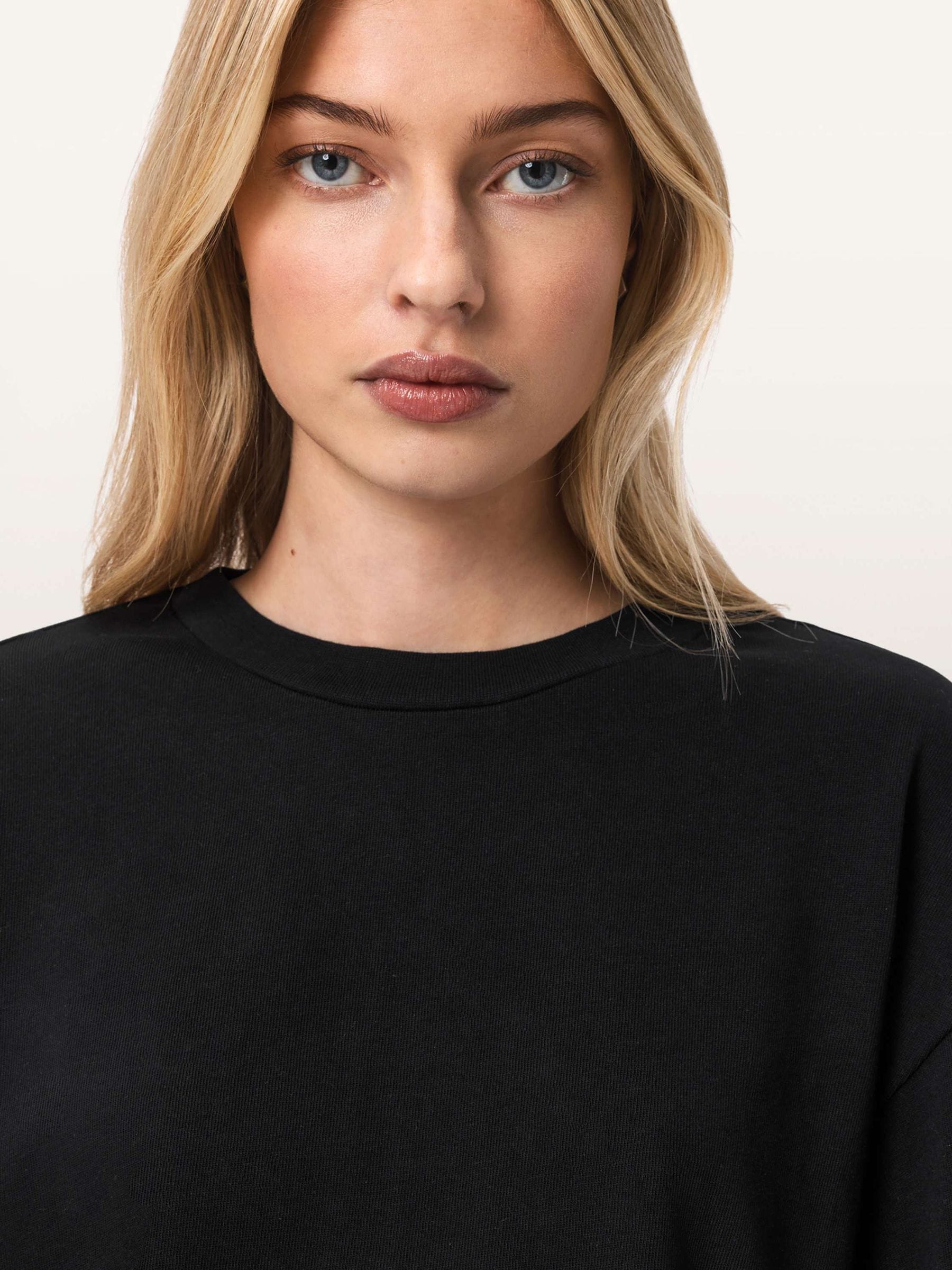 Amachi. アマチ 和紙ニット 半袖 プルオーバー ユニセックス 男女兼用 Buy AllSaints Black Esme Amelie Crochet Back Detail Cotton T-Shirt