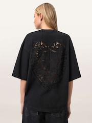 AllSaints Black Esme Amelie T-Shirt - Image 6 of 8