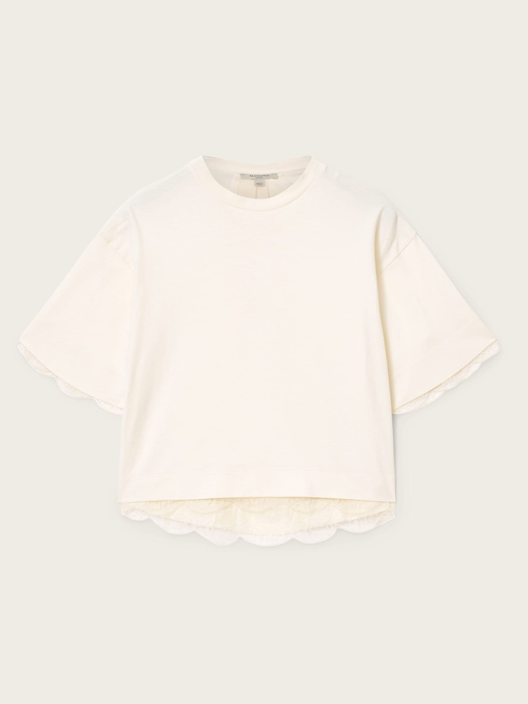 Buy AllSaints White Nia Lace Hem Cotton T-Shirt from Next USA