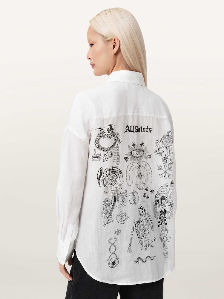 AllSaints White Sparrow Shirt - Image 1 of 6