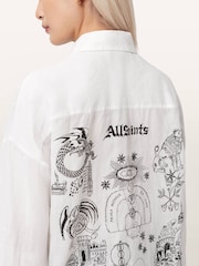 AllSaints White Sparrow Shirt - Image 4 of 6