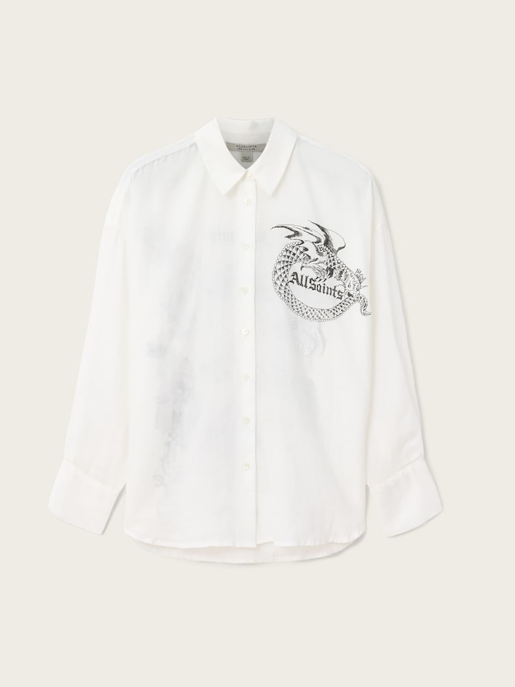 AllSaints White Sparrow Shirt - Image 6 of 6