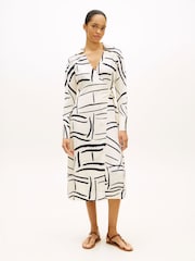 Tommy Hilfiger White Relaxed Wrap Midi Dress - Image 1 of 5