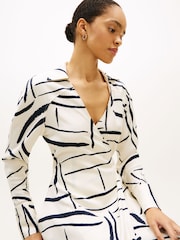 Tommy Hilfiger White Relaxed Wrap Midi Dress - Image 4 of 5