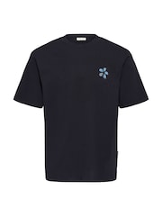 Casual Friday Blue Arlan Relaxed Logo T-Shirt - Image 7 of 8