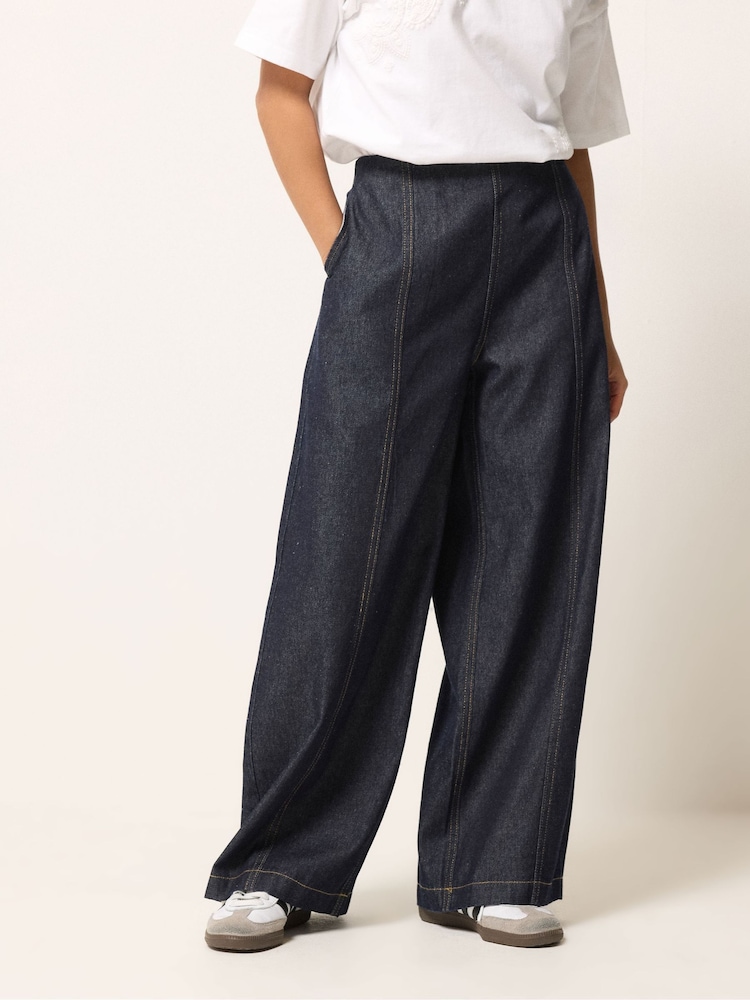 PixieGirl Dark Blue Seam Front Balloon Jeans - Image 2 of 5 PixieGirl Dark Blue Seam Front Balloon Jeans - Image 2 of 5