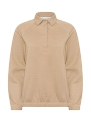 PixieGirl Petite Natural Funnel Neck Popper Quarter Zip Sweatshirt - Image 3 of 3