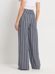 Long Tall Sally Blue Striped Wide Leg Jeans - Image 3 of 6