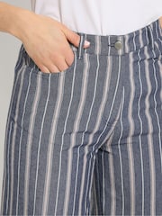 Long Tall Sally Blue Striped Wide Leg Jeans - Image 5 of 6