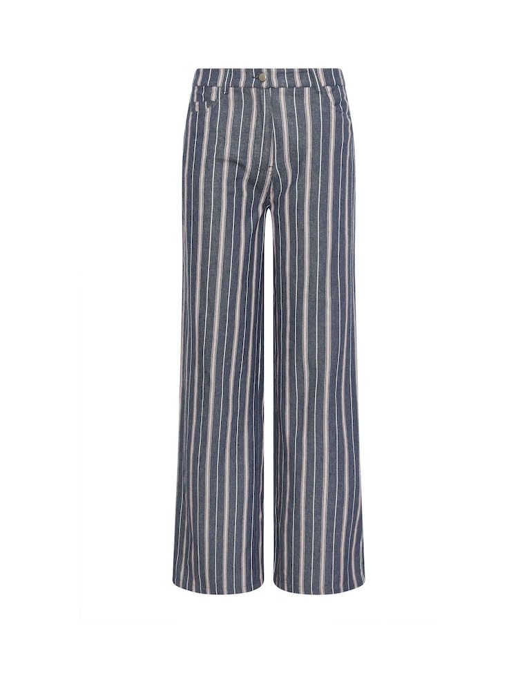 Long Tall Sally Blue Striped Wide Leg Jeans - Image 6 of 6