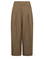 PixieGirl Petite Brown Pleated Front Wide Leg Jeans - Image 5 of 5