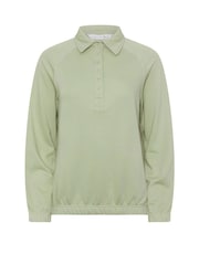 PixieGirl Petite Green Funnel Neck Popper Quarter Zip Sweatshirt - Image 6 of 6