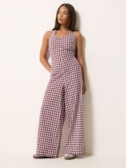 PixieGirl Petite Gingham Halterneck Wide Leg Jumpsuit - Image 1 of 5