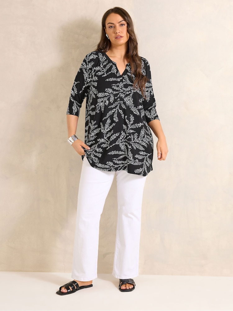 Evans Black 3/4 Sleeve Jersey Shirt - Image 2 of 5