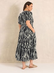 Evans Black Jersey Button Thru Dress - Image 3 of 5